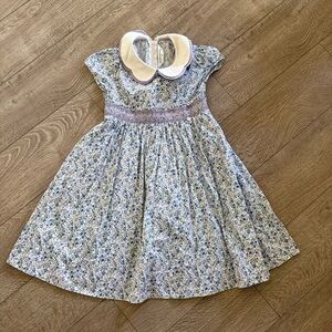 Chopin Floral Lined Collar Dress Girls Size 7